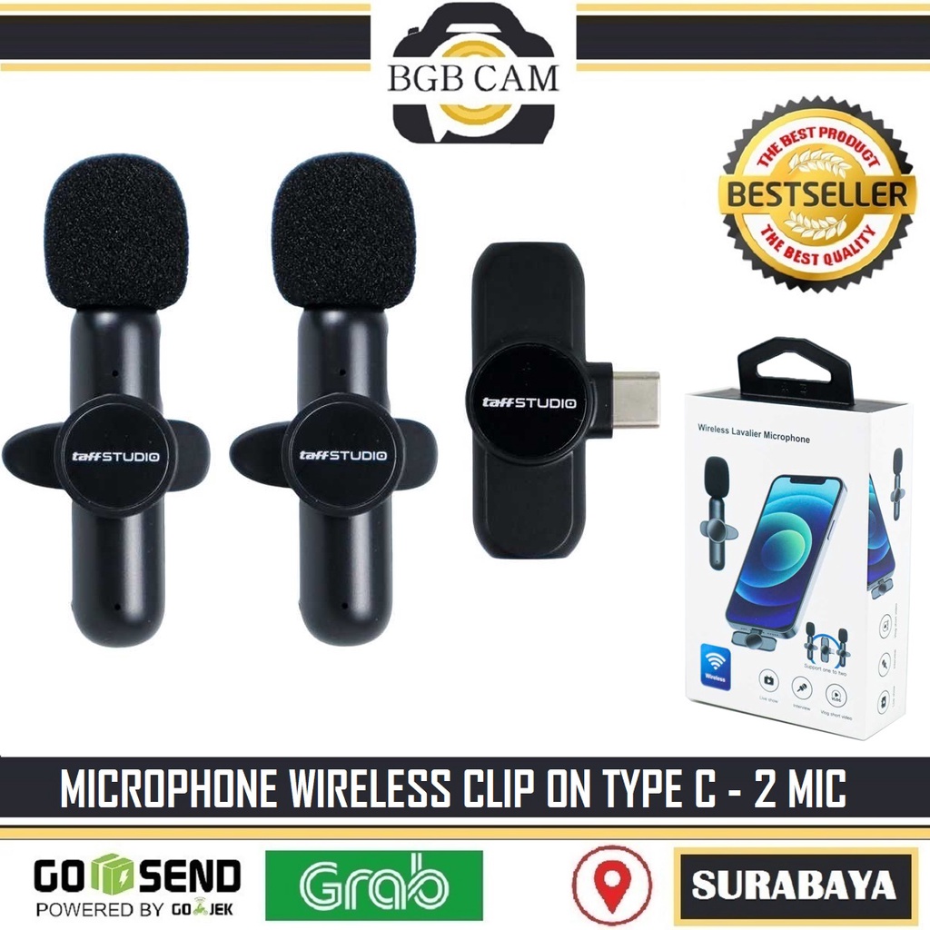 Jual 2pc Microphone Wireless Clip on Type C Mic Smartphone 2