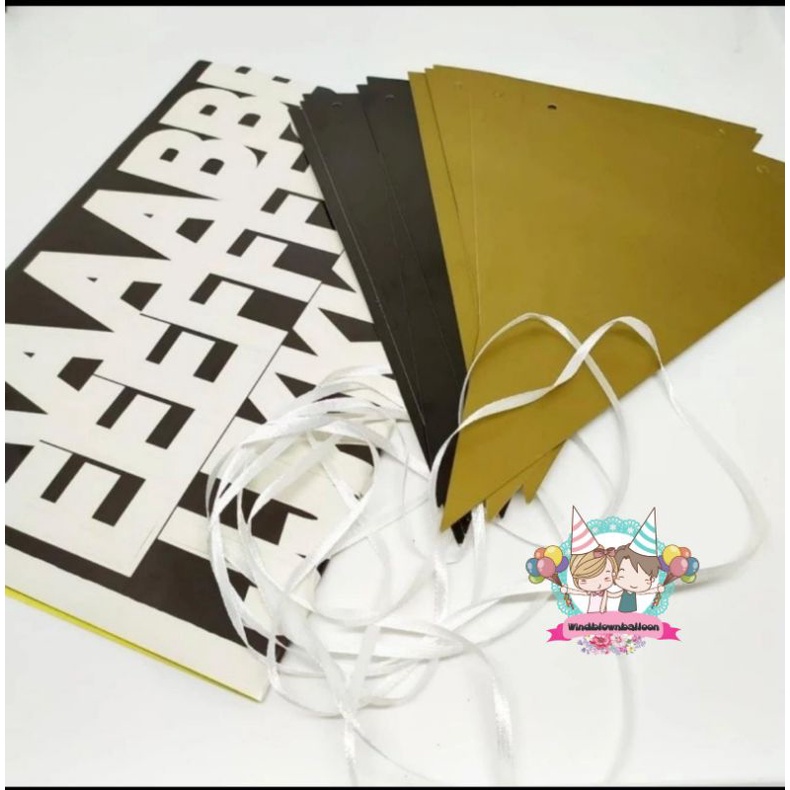 Jual WINDBLOWN BANNER DIY / CUSTOM BUNTING FLAG FOR BACKDROP Shopee