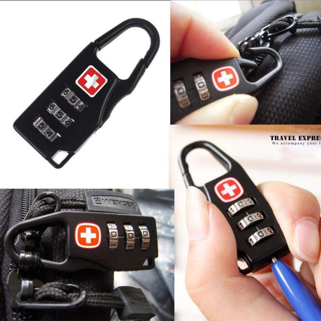 Jual Gembok Swiss Zipper Lock Gembok Kunci Koper Keychain Gear Army ...