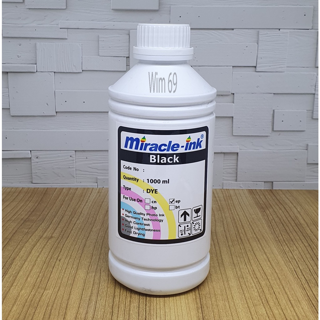 Jual Tinta Printer Literan 1 Liter Epson Black / Dye Ink /Miracle Ink ...