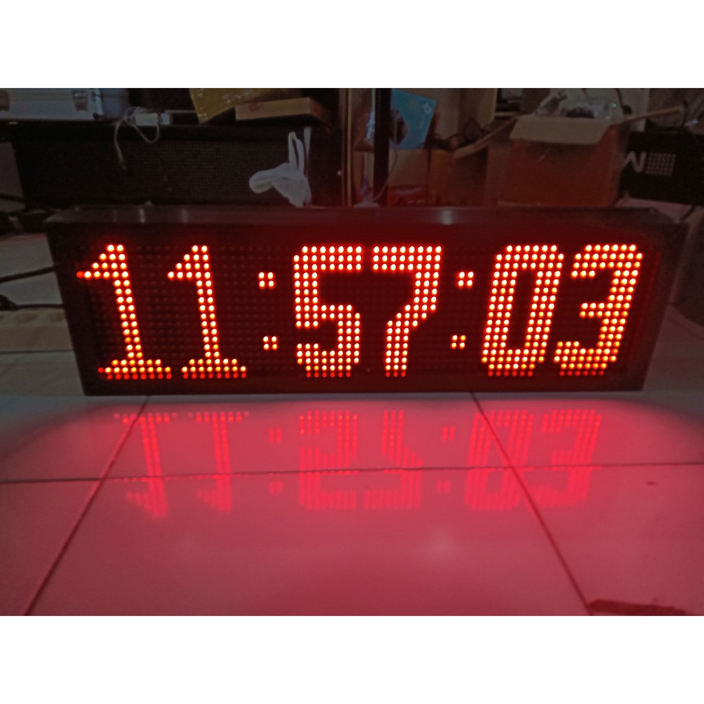 Jual JAM DIGITAL NTP 2 PANEL P10 RED / MERAH SETTING WIFI Shopee