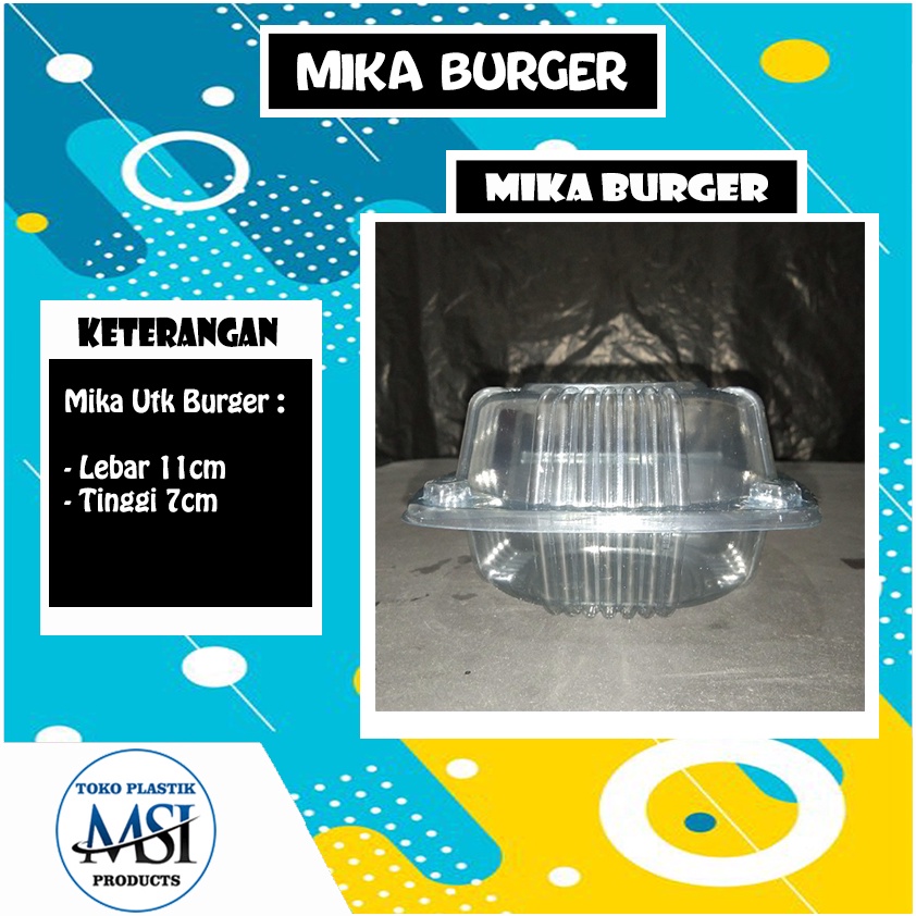 Jual Mika Burger Hrg Per 5pcs Mika Plastik Burger Mika Dimsum