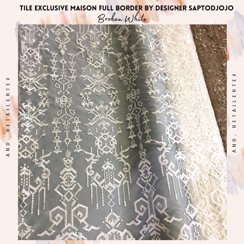 Jual Kain Kebaya Exclusive Tile Maison design by Sapto full bordir ...