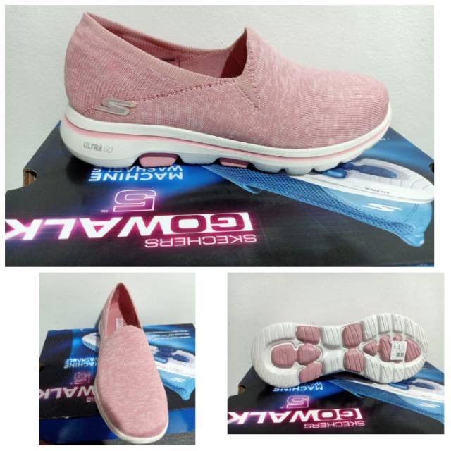 Jual Sepatu Slip On Wanita Skechers Go Walk 5 Perfect Light Pink