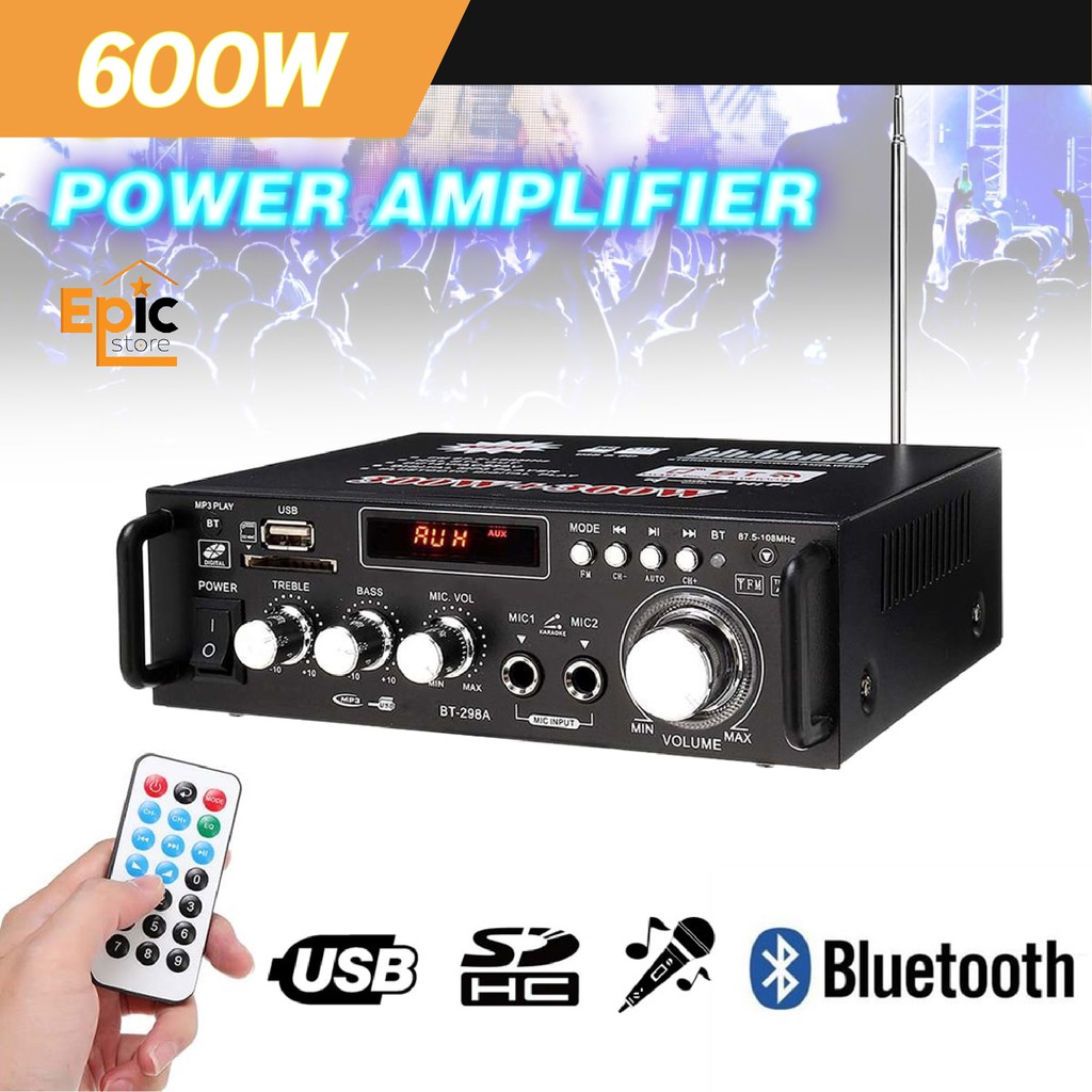 Jual COD Power Ampli Amplifier Bluetooth Karaoke Home Theater FM Radio