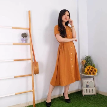 Dress Casual Trivia Dress Andin Busui Friendly Dress Full Kancing Aktif