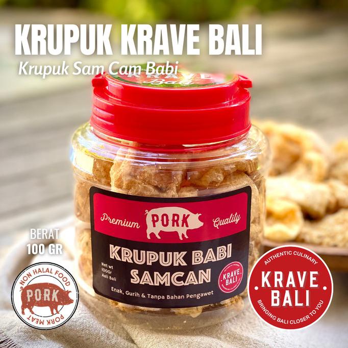Jual KERUPUK SAM CAM / SAMCAN BABI PRODUCT PREMIUM KRAVE BALI 100 GR ...