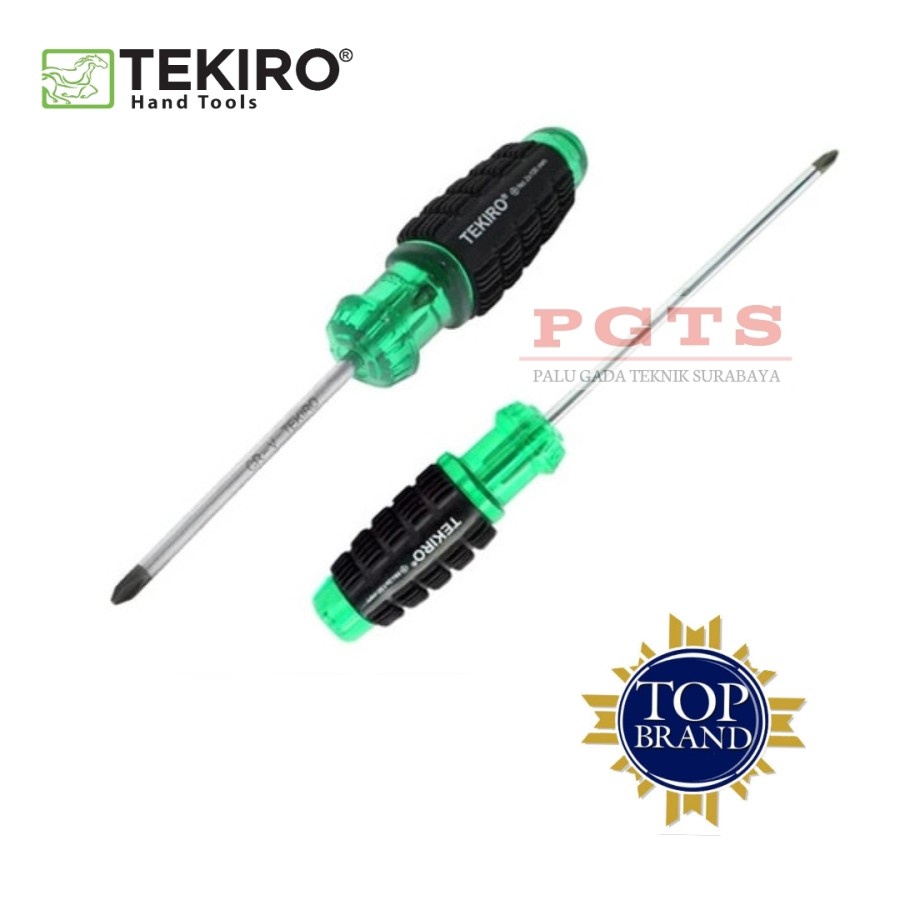 Jual TEKIRO OBENG GAGANG KARET PLUS MINUS + - PH1 X 75MM / CUSHION GRIP ...