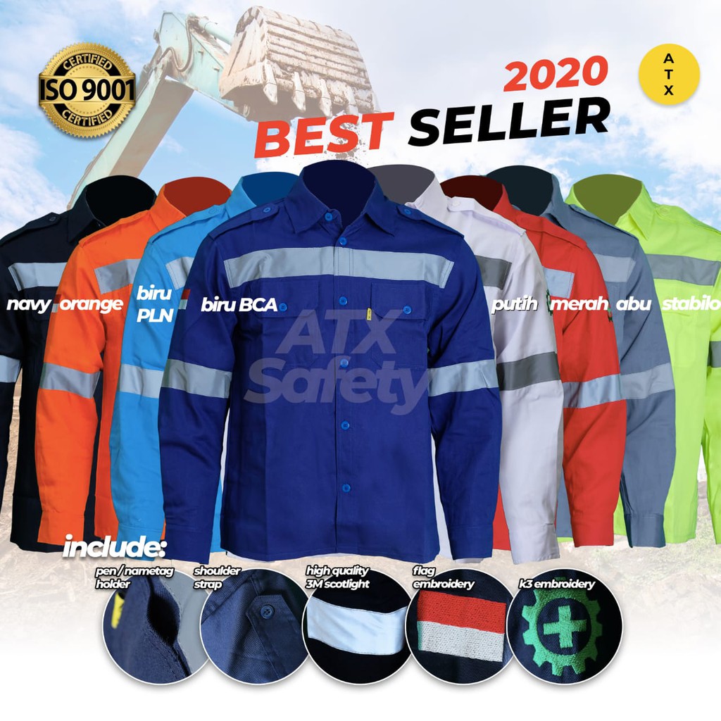 Jual Wearpack Safety Baju Safety Baju Kerja Atx Bordir K Dan Bendera