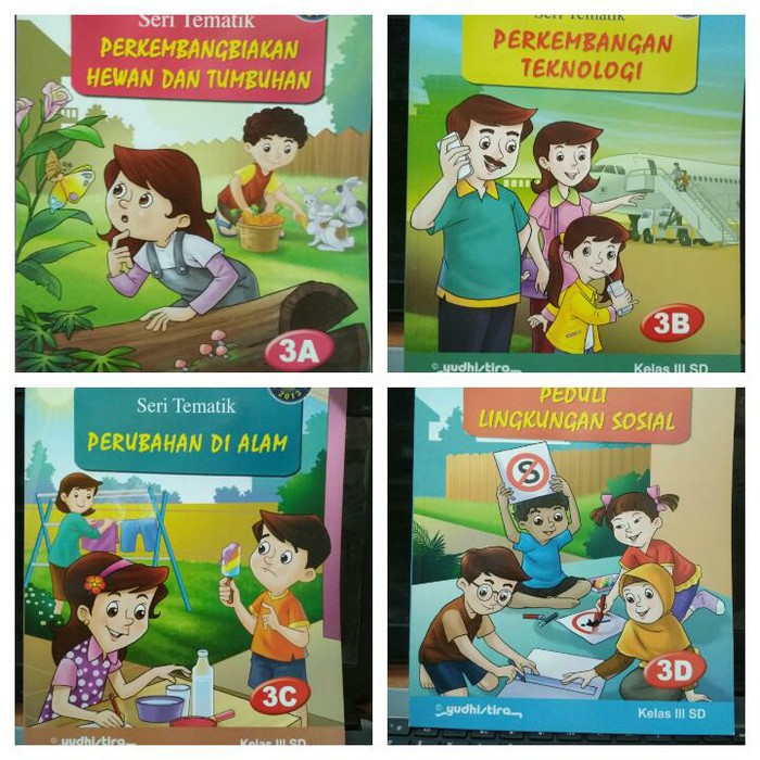 Jual Buku kelas 3 Buku SD Tematik Yudhistira Terpadu Kelas 3 A B C D ...