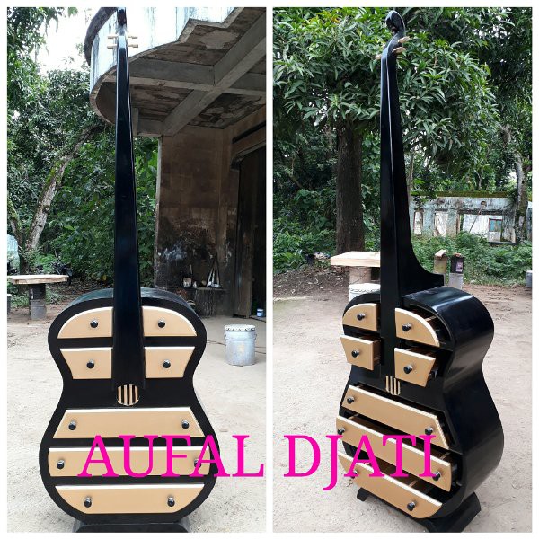 Jual lemari bufet nakas laci pajangan model gitar spanyol ukuran jumbo