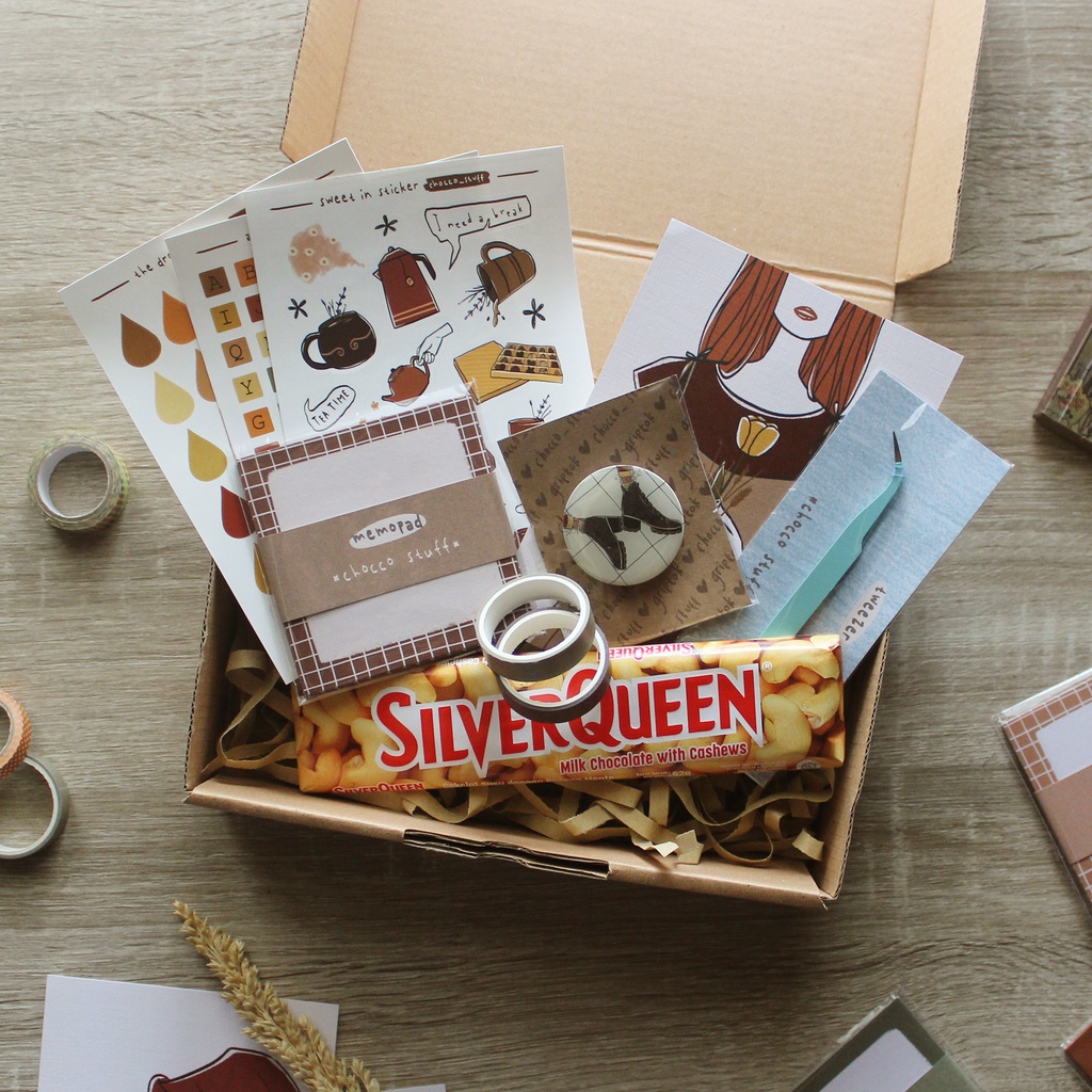 Jual Chocco Stuff Stickers Hamper / Stationery Gift Box / Journaling ...