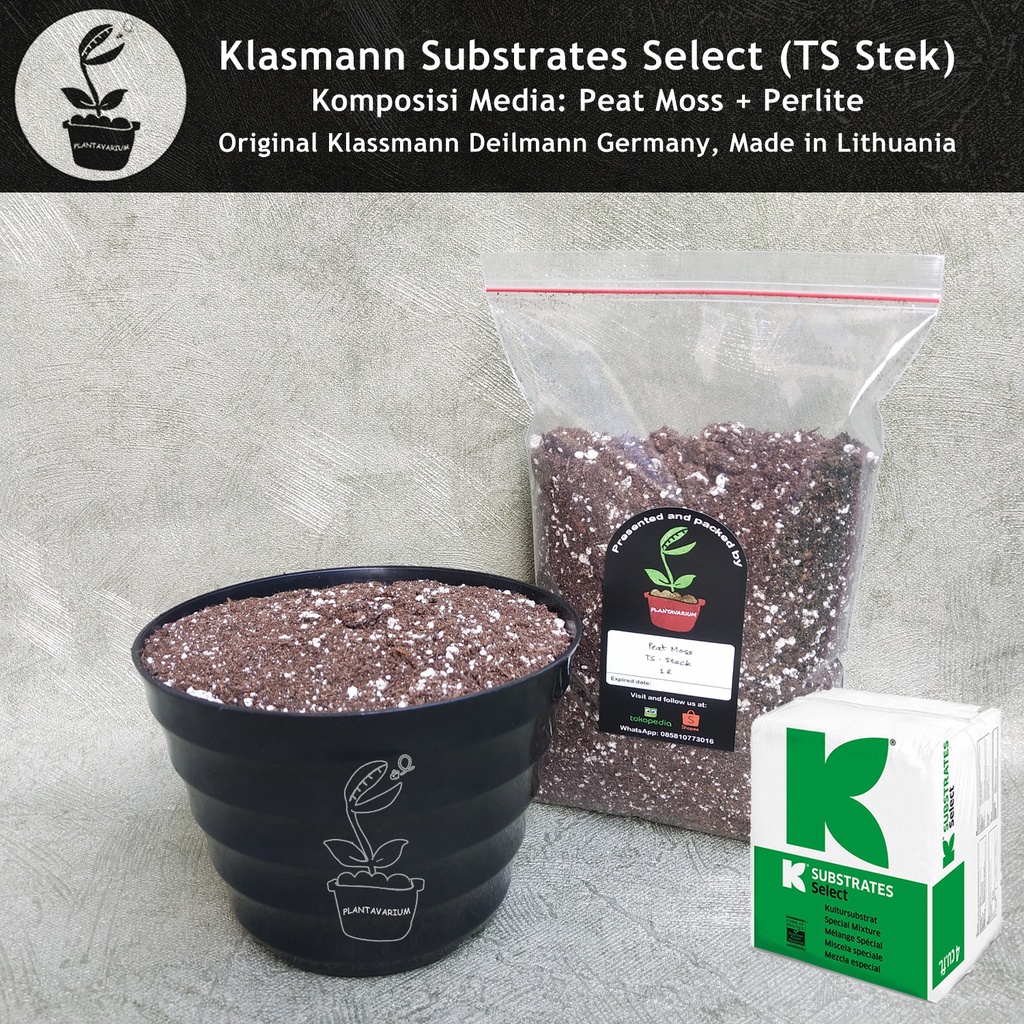 Jual Media Tanam Peat Moss Mix Perlite Klasmann TS Stek 1 Liter