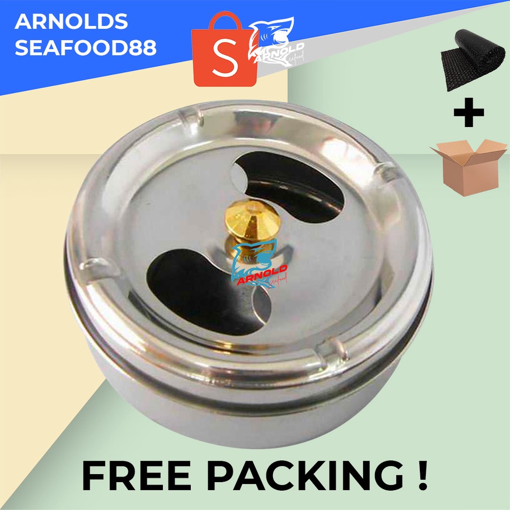 Jual Asbak Putar Anti Berantakan Asbak Stainless Tutup Anti Angin Ash Tray Shopee Indonesia