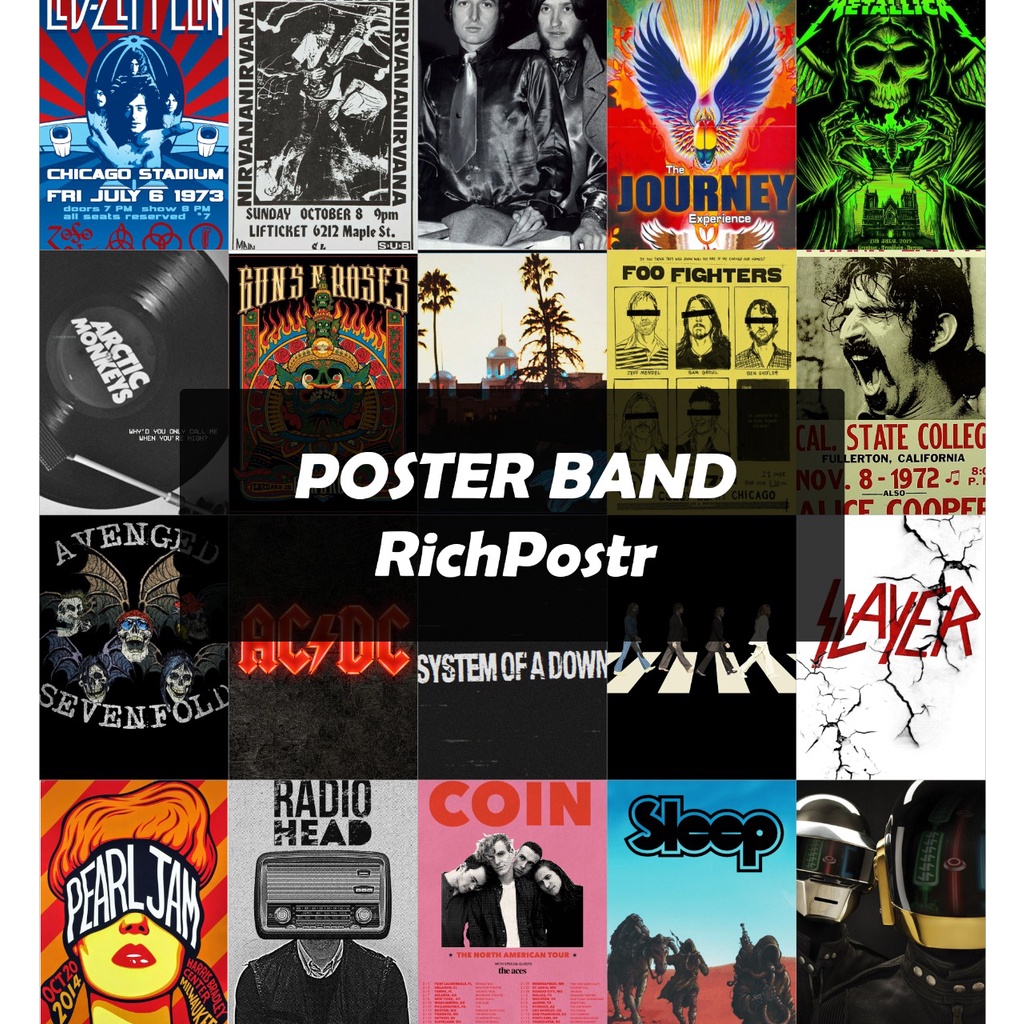 Jual POSTER DINDING AESTHETIC - Poster BAND Metal Rock Laki Laki ...