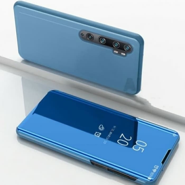 Hkess Custodia Placcatura Specchio per Oppo Realme 7i / C17 Funzione Stand Traslucido Clear View Standing Cover 360 Gradi Protezione Cassa Mirror Flip Antiurto Anti Graffio Bumper, Viola