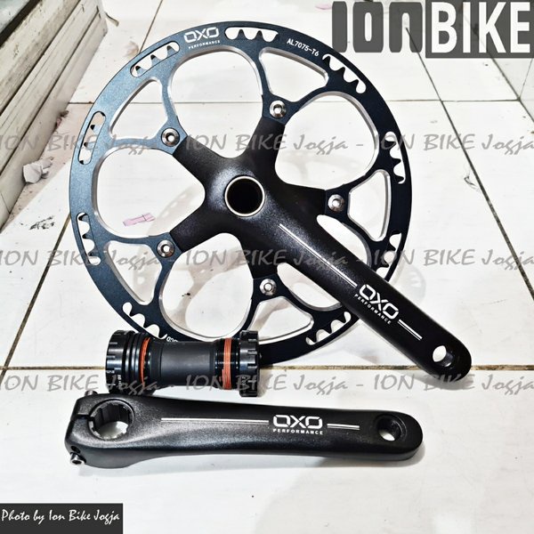 Jual Crank Set OXO 56T BLACK CHAINRING BLACK Hollowtech 2 single ...