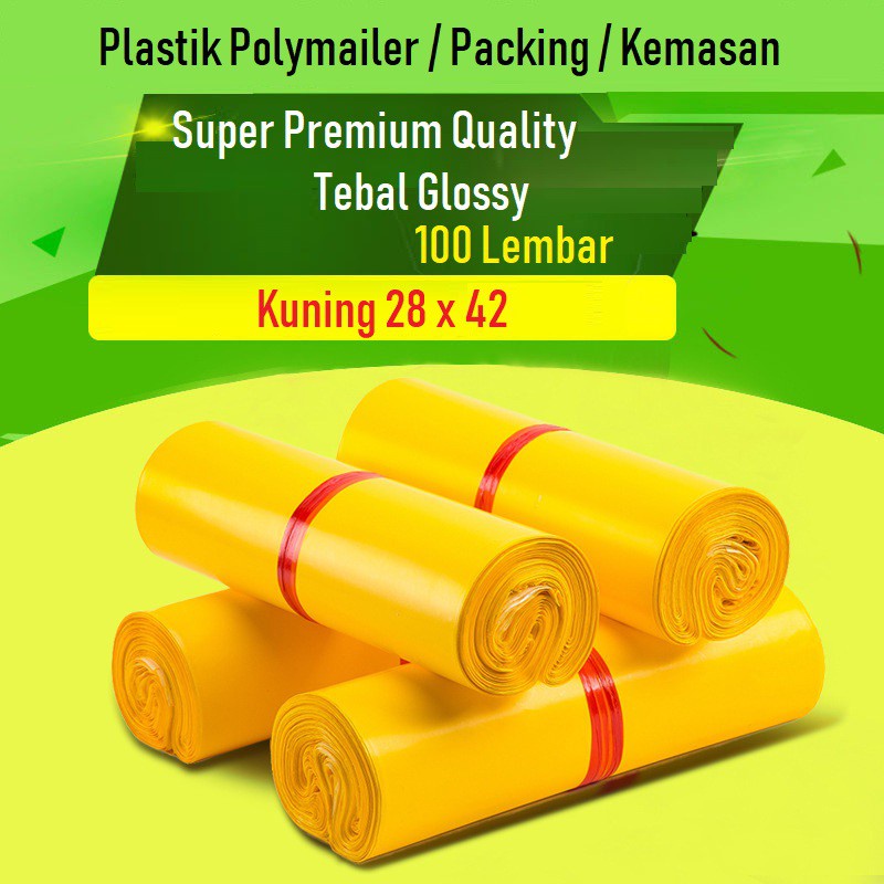 Jual Plastik Polymailer Kuning 28x42 Premium 100 Lembar Packing Kemasan ...