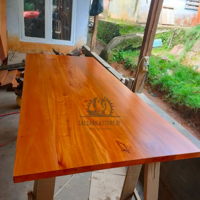 Jual Top Table kayu mahoni/meja kantor kayu mahoni Shopee Indonesia