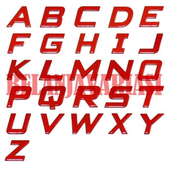 Jual Emblem Mobil Huruf Alphabet Gloss Merah | Shopee Indonesia