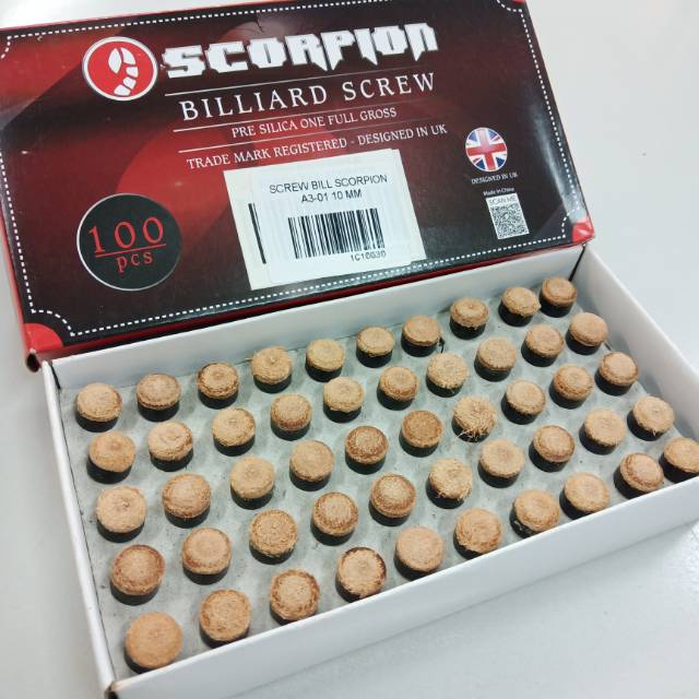 Jual Screw tips tip billiard biliar bilyar scorpion A3-01 10 mm ...