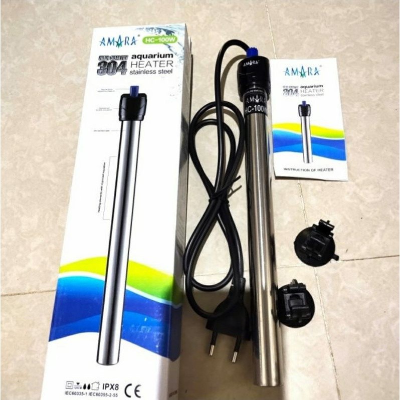Jual HEATER STAINLESS AMARA 100 Watt - Pemanas Penghangat Air Suhu Aquarium  | Shopee Indonesia