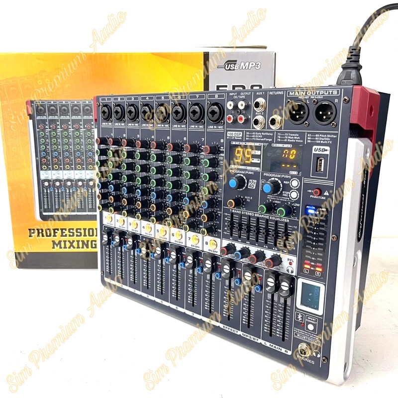 Jual Power Mixer Blackspider Ed8 Usb Bluetooth Original Mixing 8