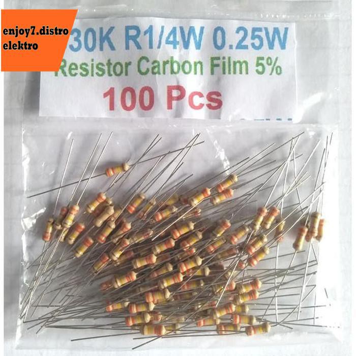 Jual Qty 100 Pcs R0.25W 330K Resistor Carbon Film Bishele88 Ayo Beli ...