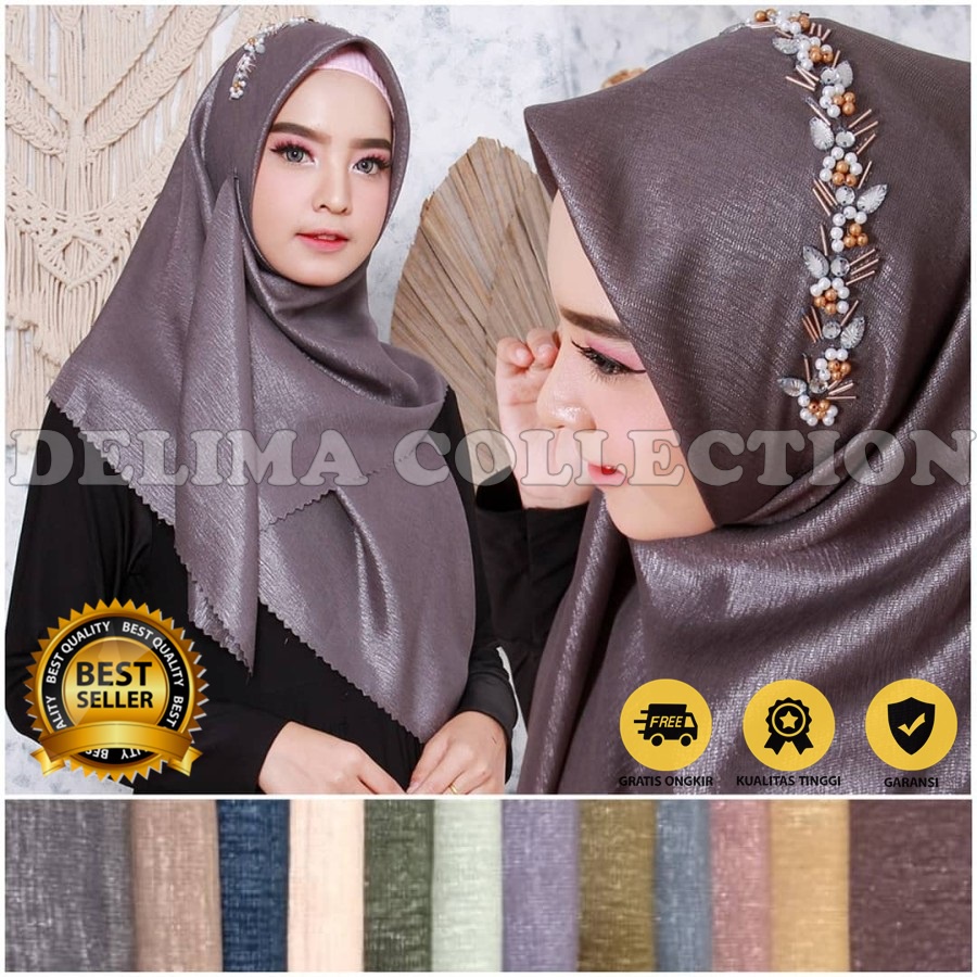 Jual Hijab segi empat payet / kerudung segi empat payet sinar glamour