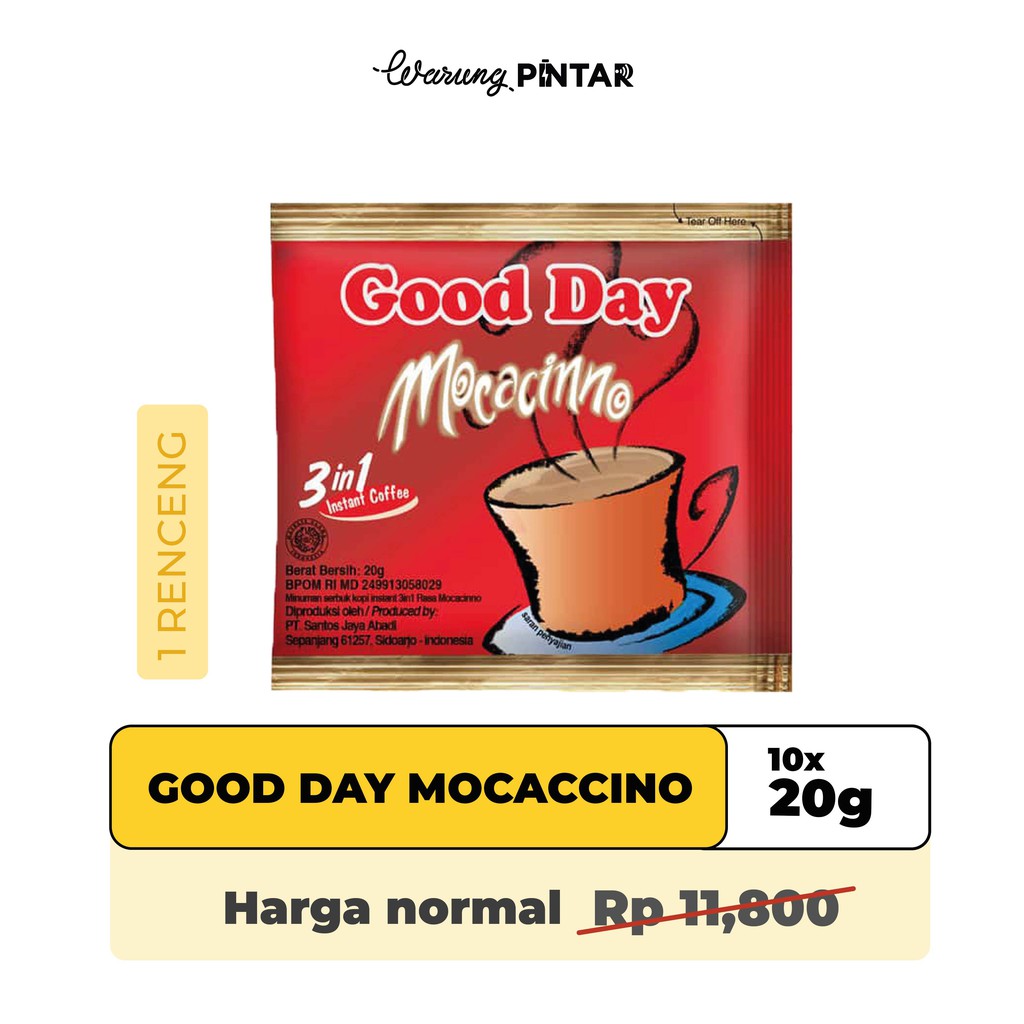 Jual KOPI GOOD DAY MOCACINNO SACHET 20GR - 3 RENCENG (30 SACHET