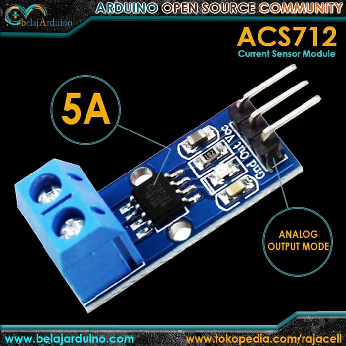 Jual Acs712 Current Sensor 5A Current Sensor Arus For Arduino | Shopee ...