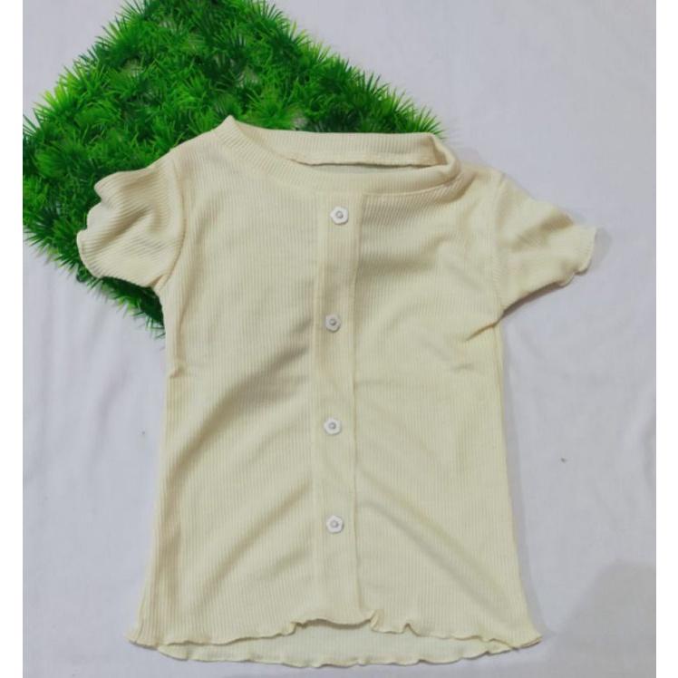 Jual Kaos Alexa Ruffle Motif Kancing 1-4Tahun Baju Atasan Anak
