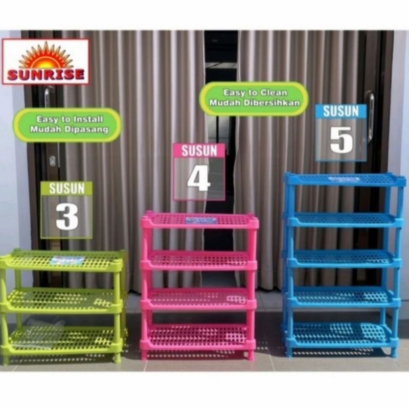 Jual RAK SEPATU 5 SUSUN SUNRISE BAHAN PLASTIK TEBAL | Shopee Indonesia