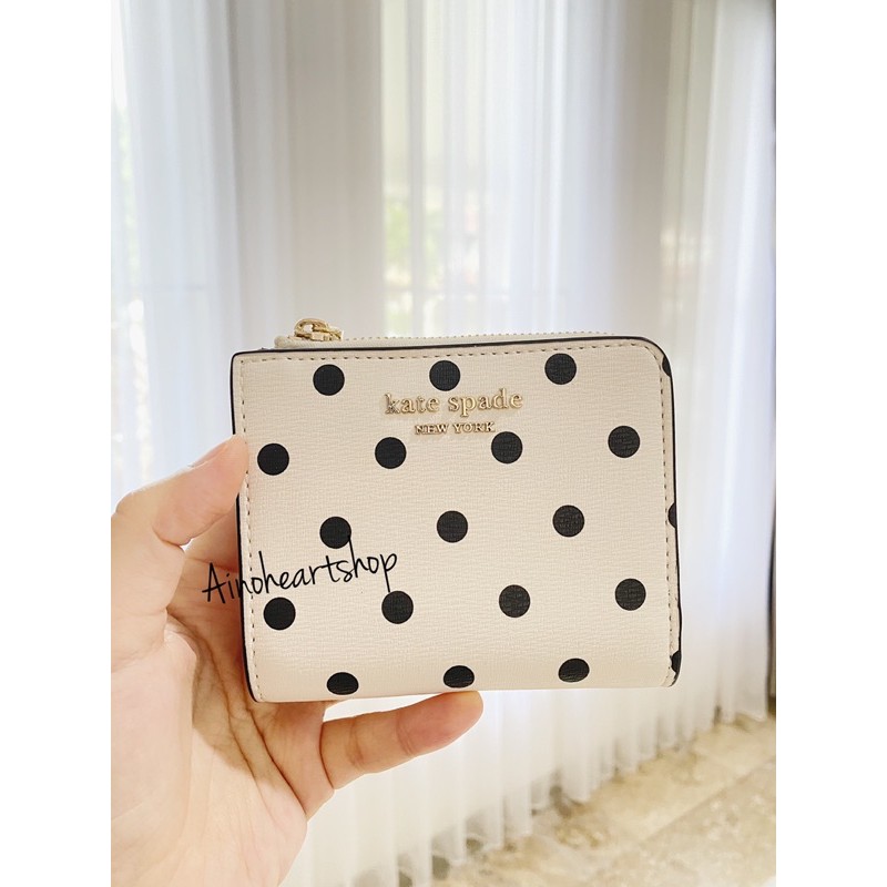 Jual Kate Spade Spencer Cabana Dot Small Bifold Wallet Shopee Indonesia