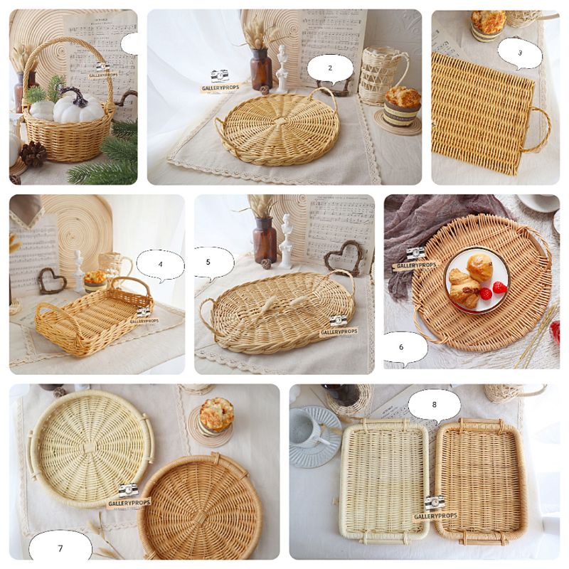 Jual tray rotan estetik props fotografi | Shopee Indonesia