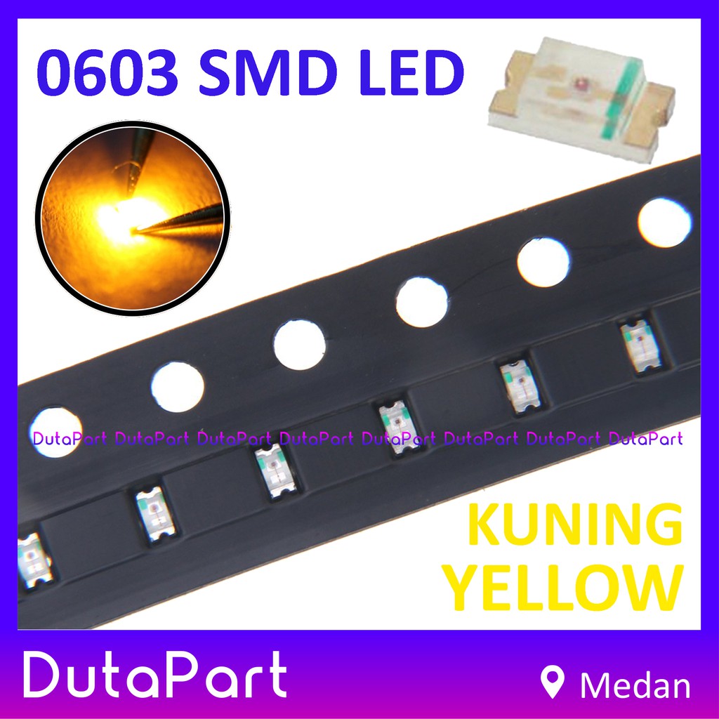 Jual 0603 SMD SMT LED KUNING YELLOW Super Bright KUALITAS BAGUS ...