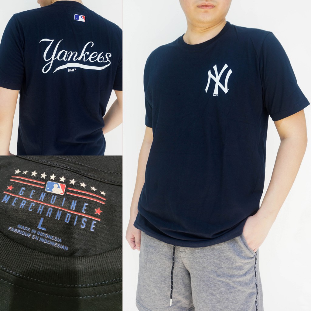 Kaos Baju Pria Wanita New York Yankees MLB Bahan katun