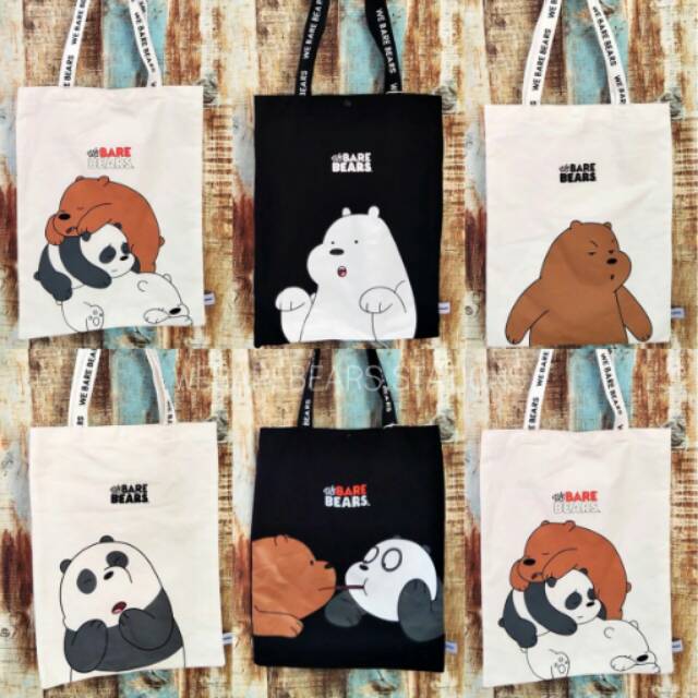 We bare bears miniso tote bag new arrivals