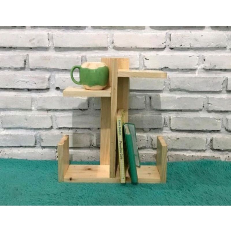 Jual Rak buku kayu/rak buku simple kayu jati belanda/rak serba guna ...