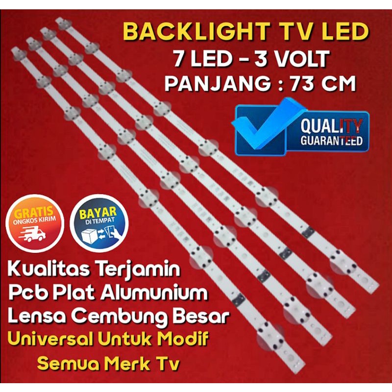 Jual BACKLIGHT TV LED 7 KANCING - 3 VOLT UNIVERSAL PANJANG 73 CM MULTI ...