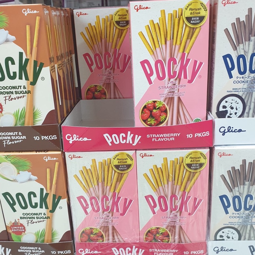 Jual Pocky Glico Stick Roti Biskuit Stik Berbalut Coklat Green Tea