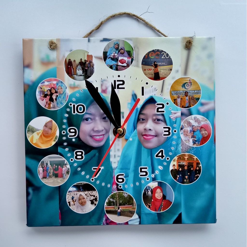 Jual JAM DINDING CUSTOM FOTO DAN NAMA TERMURAH CUMA 30RIBU PAPAN MDF ...