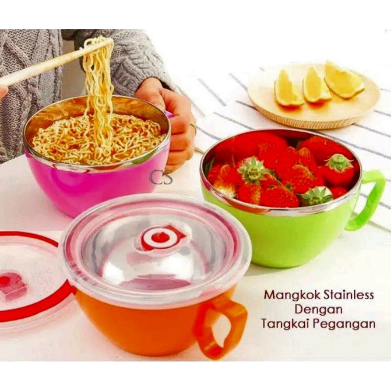 Jual Korean Bowl Mangkok Mie Korea Serbaguna Mangkok Stainless Dengan