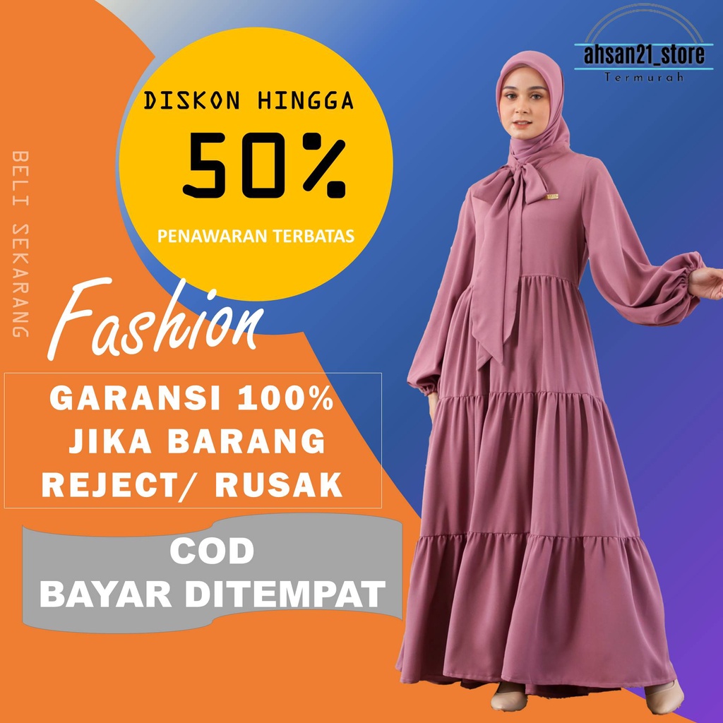 Jual Gamis remaja Pesta Mewah Kekinian Premium Jumbo Syari Wanita