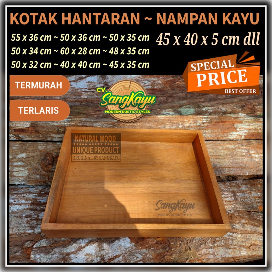 Jual SangKayu Nampan 45x40x5 cm Kotak Hantaran Kotak Parcel Nampan Kayu ...