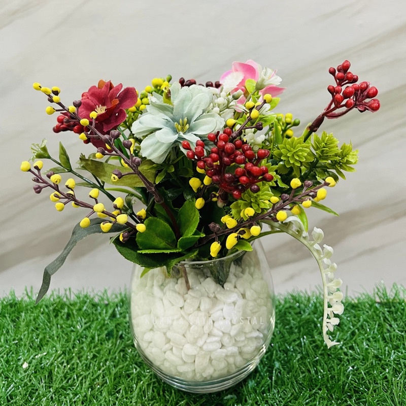 Jual Rangkaian Bunga Artificial Mix Import set dengan Vas | Shopee ...