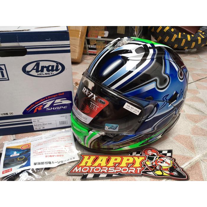Jual HELM FULLFACE ARAI ORIGINAL JAPAN EUROFIT DOT RX7X NAKANO SHURIKEN ...