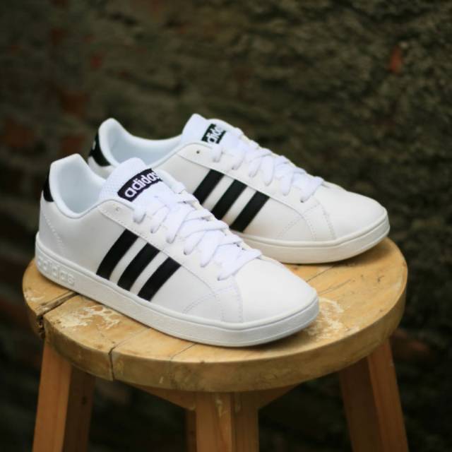 ADIDAS NEO BASELINE WHITE STRIP BLACK ORIGINAL