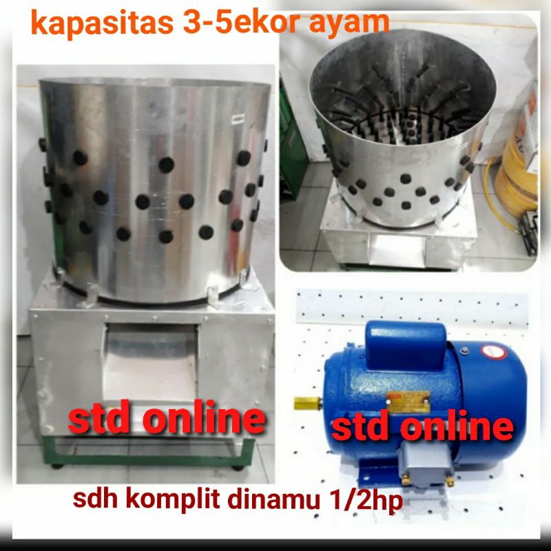 Jual Mesin Tong Cabut Bulu Ayam 3ekor Dinamo Listrik 12hp Siap Pakai