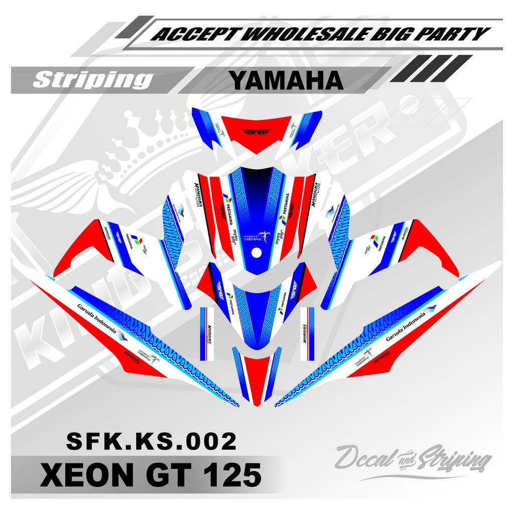 Jual Stiker Decal Full Body Xeon Gt 125 Sticker Striping Variasi Motor Xeon Gt 125 Ks 02